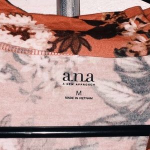 Ana Floral Flowery Pink Red Collard Blouse Shirt